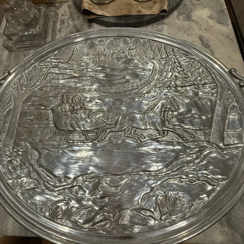 Lenox Pewter Holiday Platter 24” x 17”. - Picture 4 of 8
